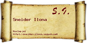 Sneider Ilona névjegykártya